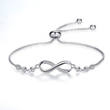 Pulseira Chique Ajustável em Ouro Rosa em Forma de Infinito