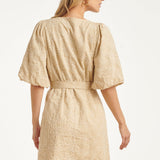 Beige Jurk Met Broderie Borduur | Sand