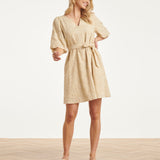 Beige Jurk Met Broderie Borduur | Sand