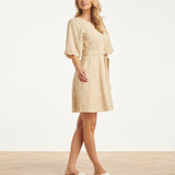 Beige Jurk Met Broderie Borduur | Sand