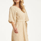 Beige Jurk Met Broderie Borduur | Sand