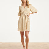 Beige Jurk Met Broderie Borduur | Sand