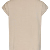 Beige Gebreide Top Met Subtiele Glans En Pailletten Hals | Sand