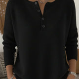 Helena | Camisola de Malha com Botões Henley
