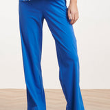 Blauwe Wide Leg Broek Met Hoge Taille | Cobalt