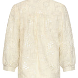 Blouse Met Borduurdetails En Pailletten En 3/4 Mouwen | Off White - Silver