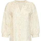 Blouse Met Borduurdetails En Pailletten En 3/4 Mouwen | Off White - Silver