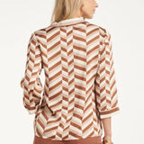 Blusa com Estampado Gráfico Chevron | Brown - Dark Sand