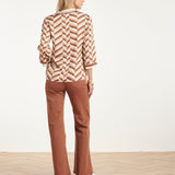 Blusa com Estampado Gráfico Chevron | Brown - Dark Sand