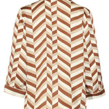 Blusa com Estampado Gráfico Chevron | Brown - Dark Sand