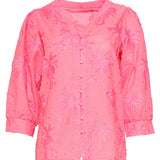 Blusa com Bordado Tropical de Palmeiras | Old Pink