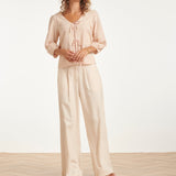 Top Boho com Rico Bordado e Cordão | Baby Pink - Off White