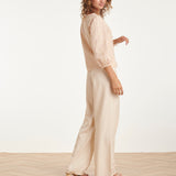 Top Boho com Rico Bordado e Cordão | Baby Pink - Off White