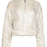 Bomber com Estampado de Cobra e Brilho Metálico | Off White
