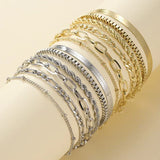 Conjunto de Pulseiras 5 Peças em Dourado
