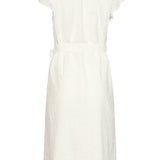 Broderie Doorknoopjurk Met Flutter Mouwen | White