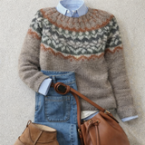 Camisola Jacquard Taupe Intemporal Amélie