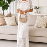 Beatriz - Vestido Longo em Crochet com Forro Interior