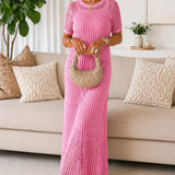 Beatriz - Vestido Longo em Crochet com Forro Interior