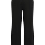 Comfortabele Wide Leg Broek Met Contrasterende Borduring | Black - Off White