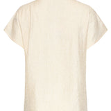 Crème Top met Subtiele Glans en Fijn Gekreukte Structuur | Off White
