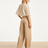 Crème Top Met Transparante Fringe Structuurstof | Off White