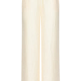 Crème Wide Leg Broek Met Subtiele Glans En Crinkle Structuur | Off White