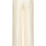 Crème Wide Leg Broek Met Subtiele Glans En Crinkle Structuur | Off White