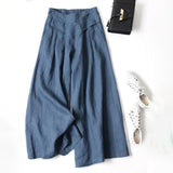 【Coton Et Lin】Pantalon Décontracté À Jambes Larges
