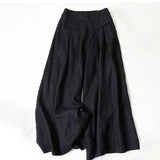 【Coton Et Lin】Pantalon Décontracté À Jambes Larges
