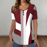 T-shirt às Riscas Color Block