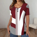 T-shirt às Riscas Color Block