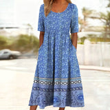Vestido Vintage com Estampado Floral