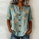 Blusa Vintage com Estampado Floral