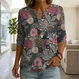 Blusa Vintage com Estampado Floral