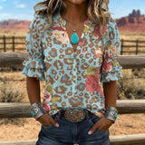 Blusa Vintage com Estampado Floral