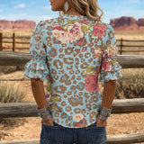 Blusa Vintage com Estampado Floral