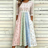Vestido Vintage com Estampado Floral