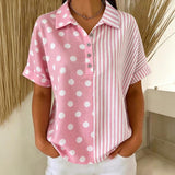 Blusa Casual às Bolinhas e Riscas
