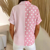 Blusa Casual às Bolinhas e Riscas