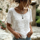 Blusa Vintage com Estampado Floral