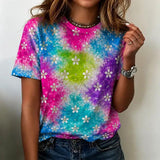 T-shirt Vintage com Estampado Floral