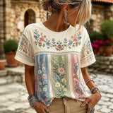 Blouse Vintage À Imprimé Floral