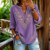 【Manches Longues】Blouse Vintage À Imprimé Floral