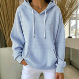 Sweat-Shirt À Capuche Rayé Décontracté