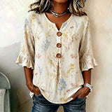 Blusa Vintage com Estampado Floral