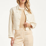 Dames Cropped Denim Jack Met Borstzakken | Off White