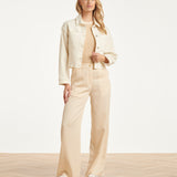 Dames Cropped Denim Jack Met Borstzakken | Off White
