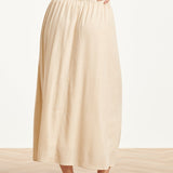 Dames Rok Met Elastische Taille En Midi Lengte | Sand