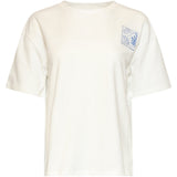 Dames T-Shirt Met Salty Haze Print Voor- En Achterzijde | Off White - Cobalt